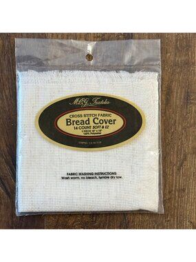 MCG Textiles Cross Stitch Fabric Bread Cover 18"x18" Fringed Edge